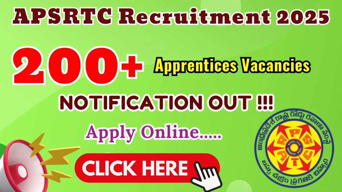 APSRTC Apprentices Recruitment 2025 - Apply Online for 291 Posts