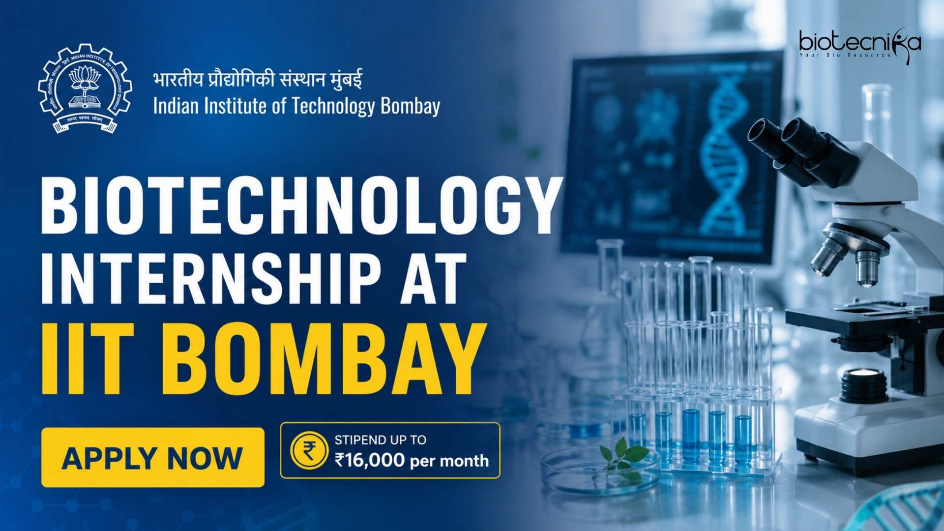 Biotechnology Internship at IIT Bombay