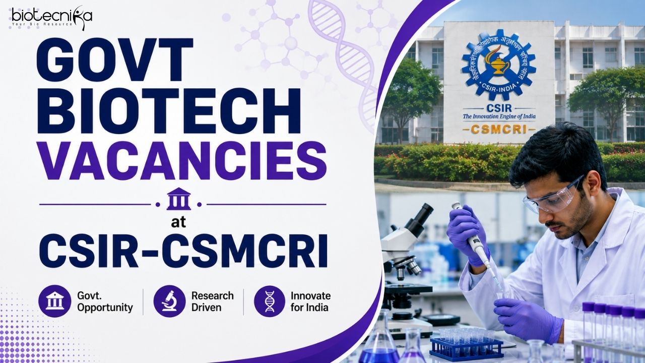 Govt Biotech Jobs: CSIR-CSMCRI Project Associate Role