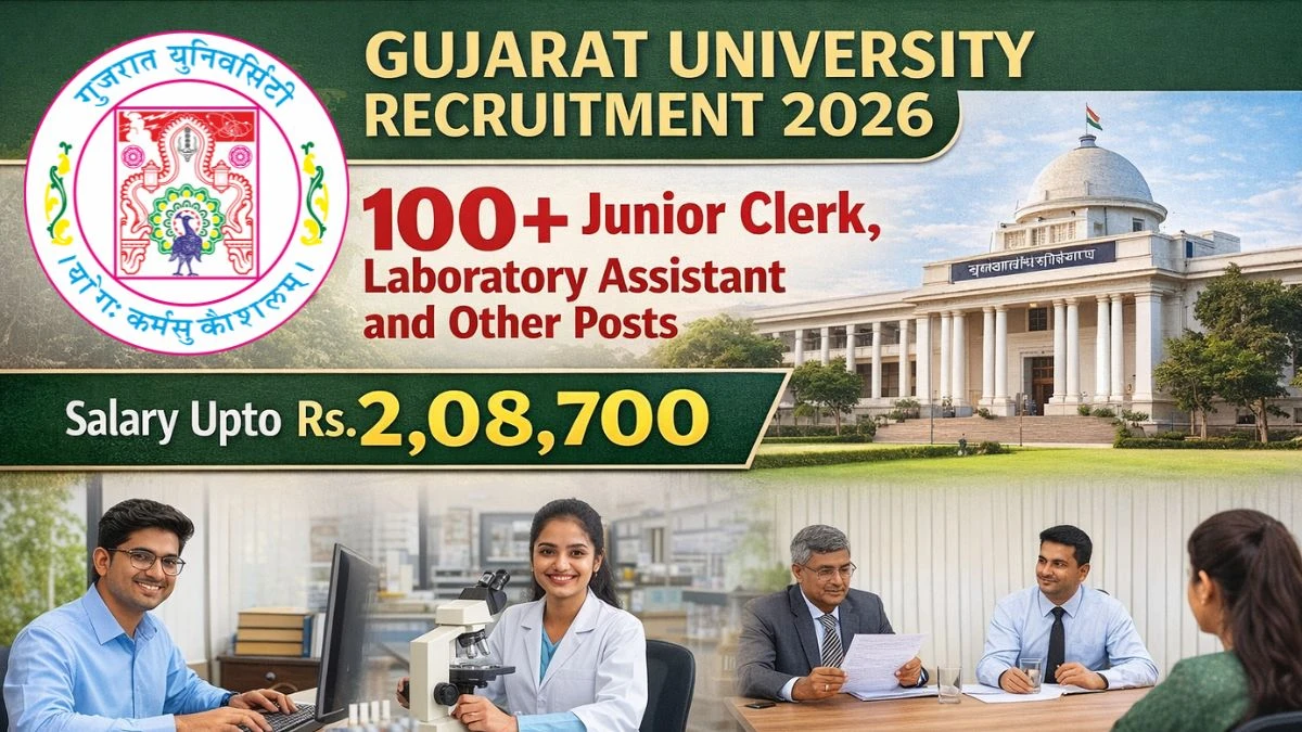 Gujarat University Recruitment 2026 - Apply Online for 129 Junior Clerk, Laboratory Assistant and Other Posts