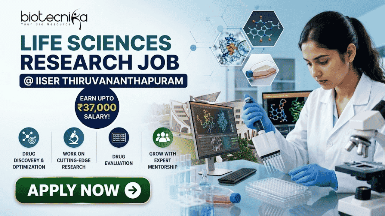 Life Sciences Research Job at IISER Thiruvananthapuram