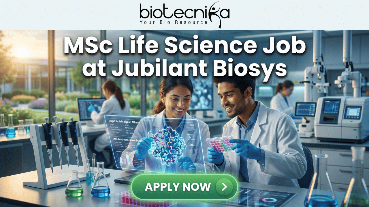 MSc Life Science Job Opening at Jubilant Biosys