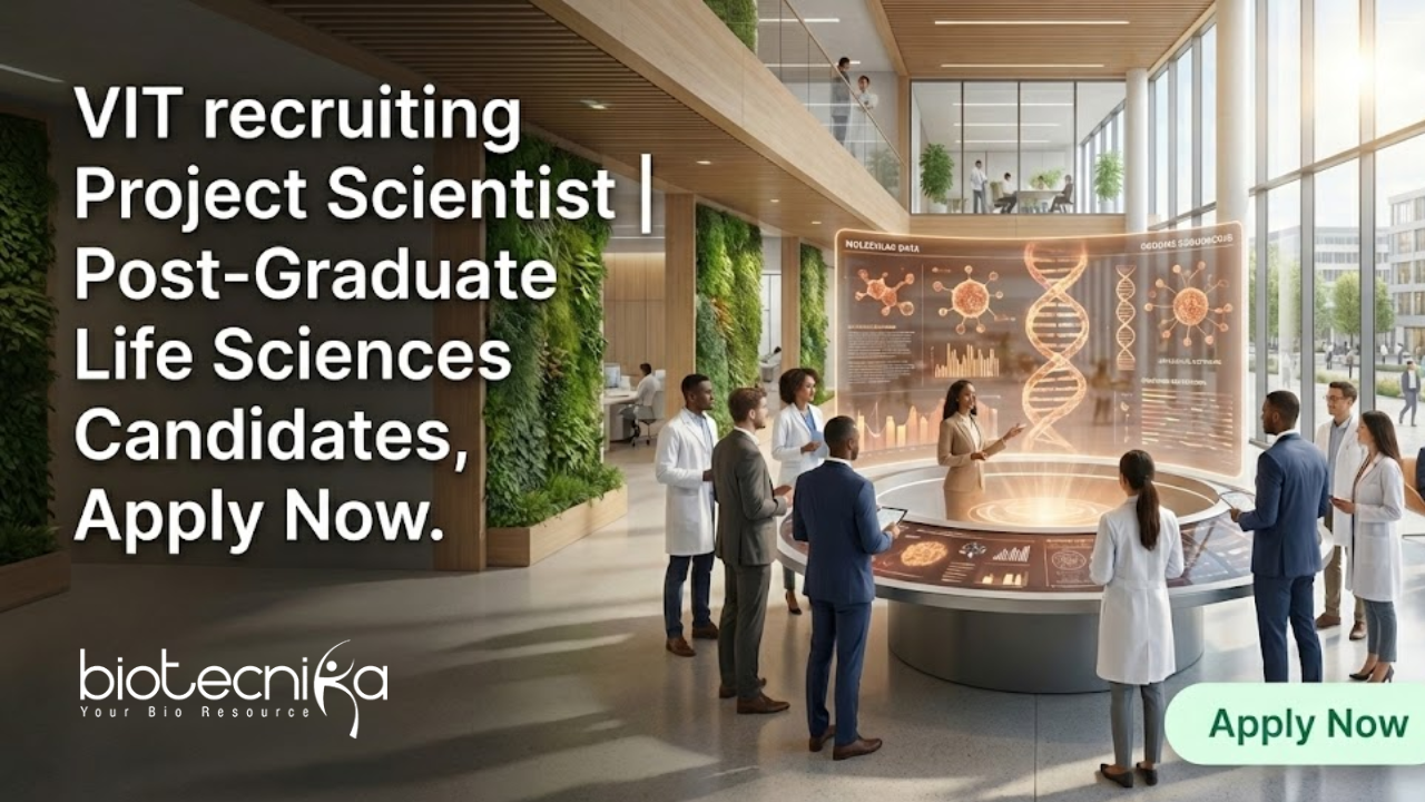Scientist Job at VIT, Vellore | Life Sciences