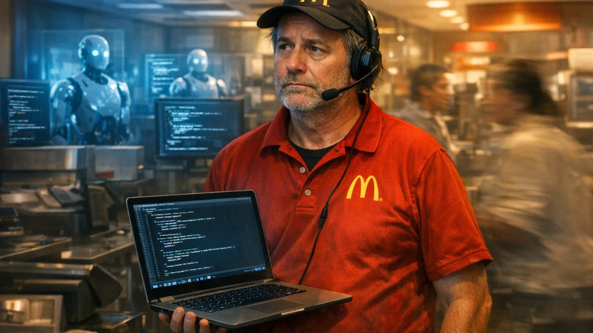 Software engineer with 18 years of experience working at McDonald's after being laid off