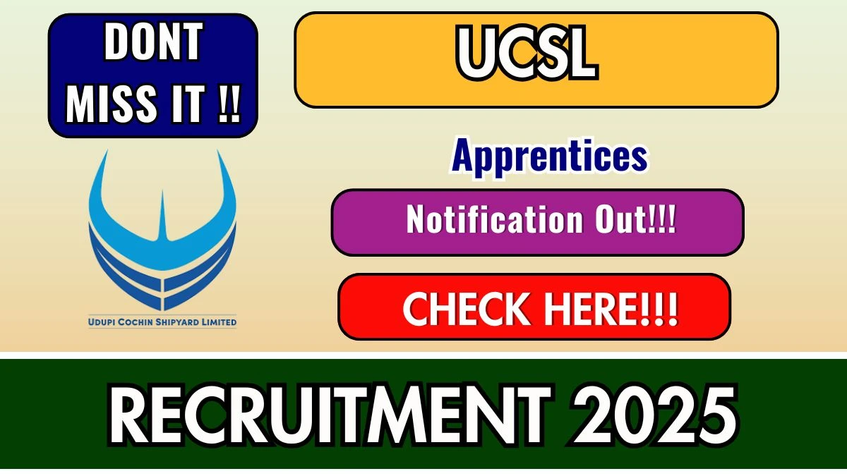 UCSL Apprentices Recruitment 2025-26 - Apply Online for 05 Graduate/Technician (Diploma) ITI Posts