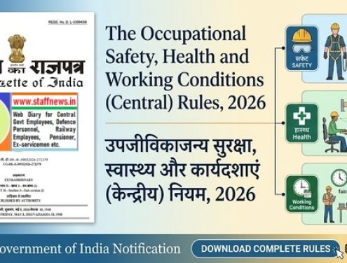 The Occupational Safety, Health and Working Conditions (Central) Rules, 2026: Notification No. G.S.R. 345(E) dated 08.05.2026