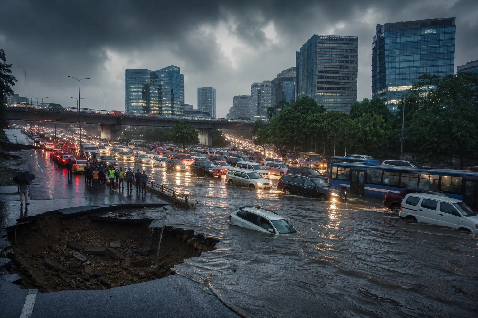 After roads cave in and traffic stalls, Gurugram advises corporates to work from home