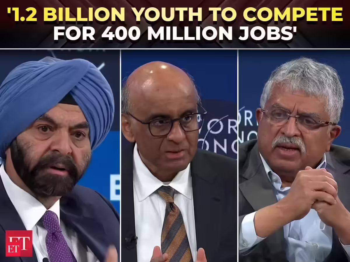 Ajay Banga, Nilekani flag global employment crunch: '1.2 billion youth, only 400 million jobs!' - The Economic Times Video