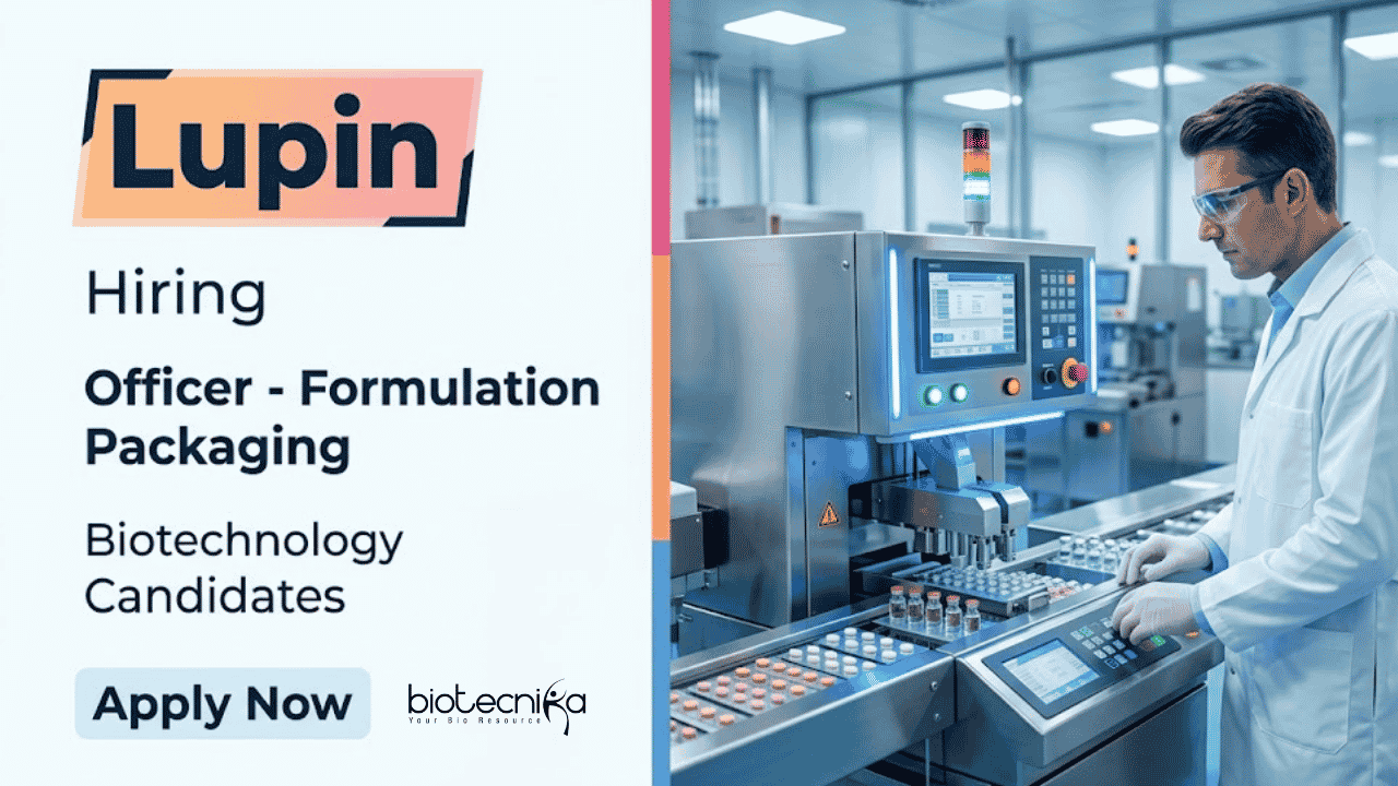 Biotechnology Jobs | Lupin is Hiring an Officer