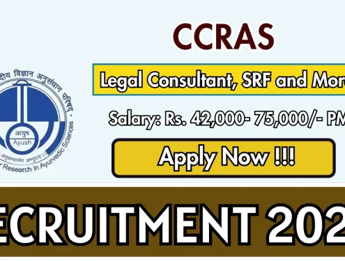 CCRAS Recruitment 2026 - Walkin for 16 Legal Consultant, SRF and More Posts
