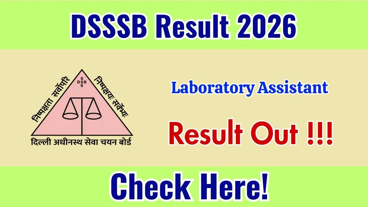 DSSSB Laboratory Assistant Result 2026 OUT (Direct Link)