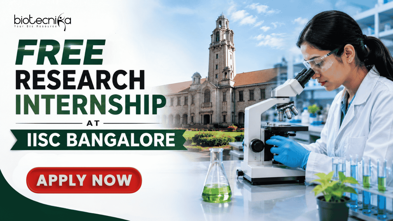 Free Research Internship at IISC Bangalore