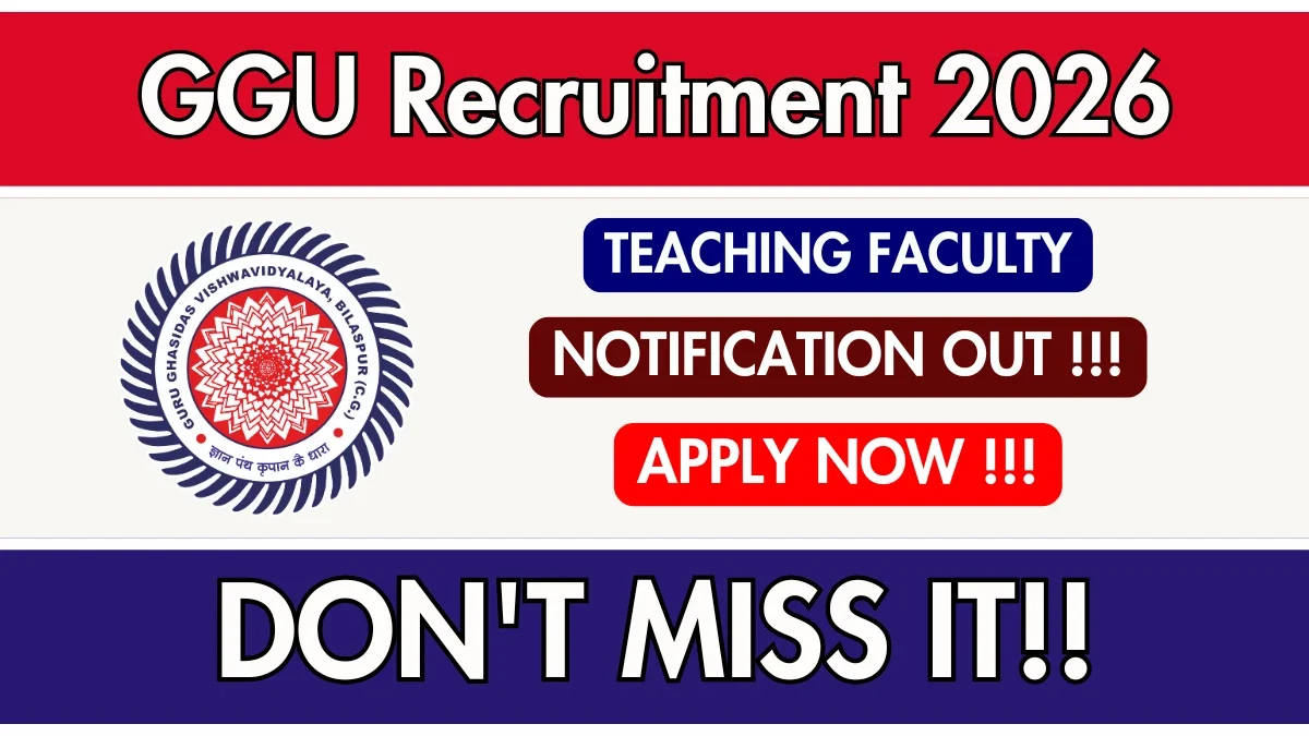 GGU Teaching Faculty Recruitment 2026