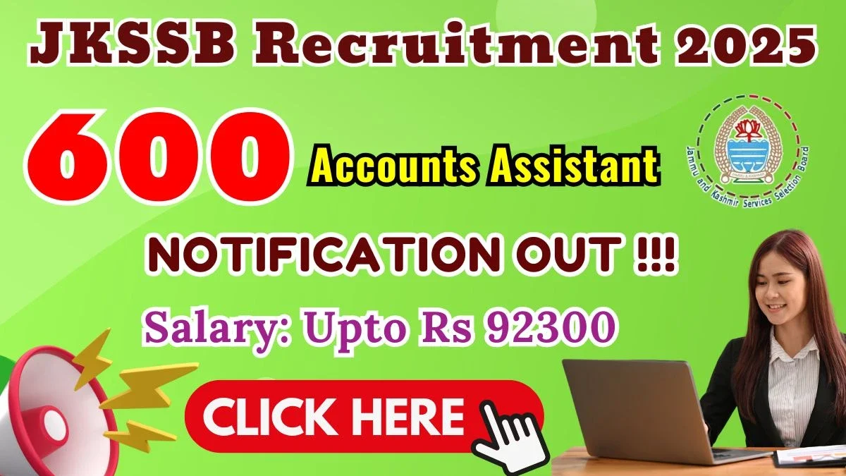 JKSSB Accounts Assistant Recruitment 2025