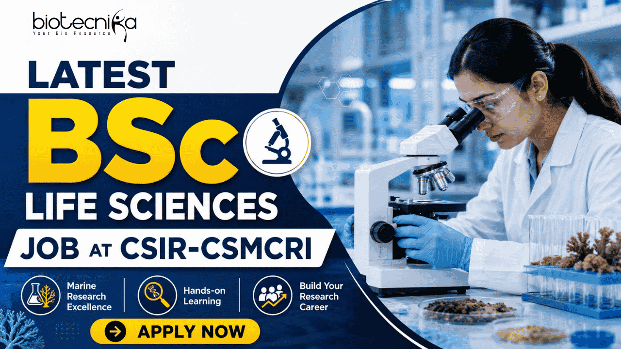 Latest BSc Life Sciences Job at CSIR-CSMCRI