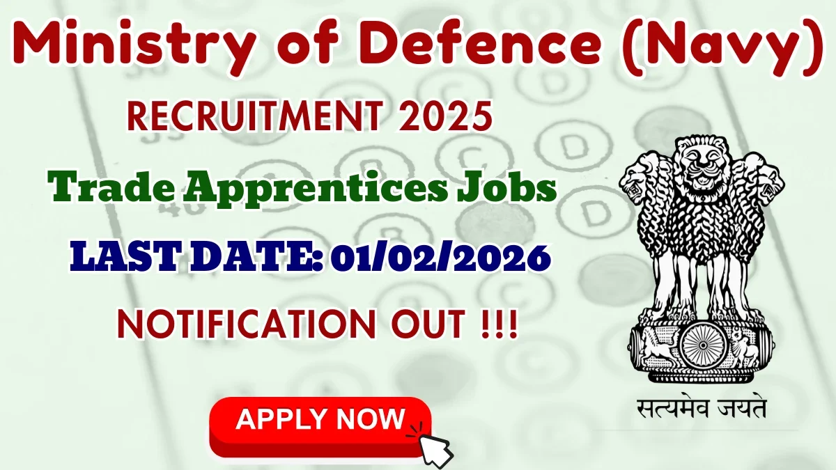 Ministry of Defence (Navy) Trade Apprentices Recruitment 2026