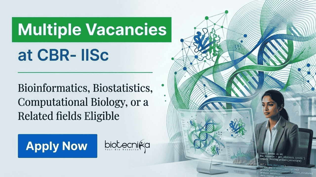 Multiple Vacancies at CBR IISc Recruitment