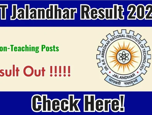 NIT Jalandhar Non-Teaching Posts Result 2026