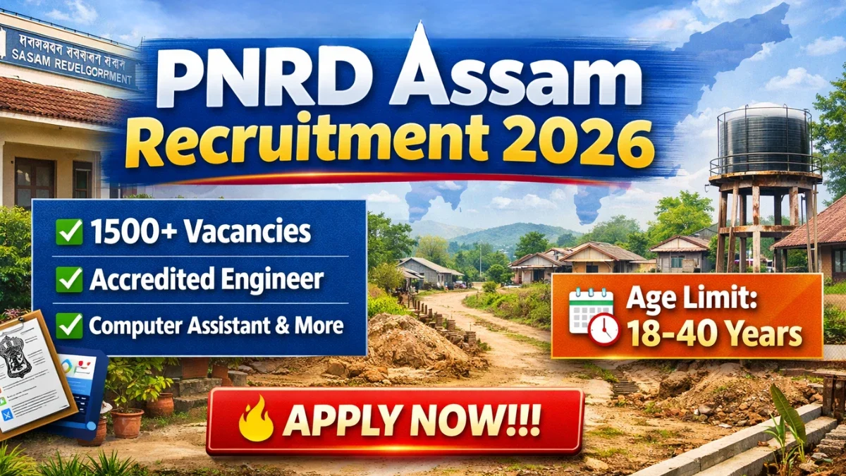 PNRD Assam Recruitment 2026 - Apply Online for 1508 Accredited Engineer, Computer Assistant and More Posts
