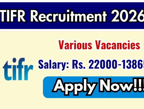TIFR Recruitment 2026 - Apply Online for 11 Engineer, Tradesman and More Posts