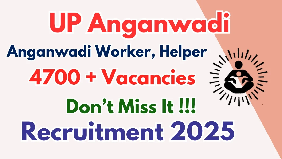 UP Anganwadi Recruitment 2025 - Apply Online for 4724 Anganwadi Worker, Helper Posts