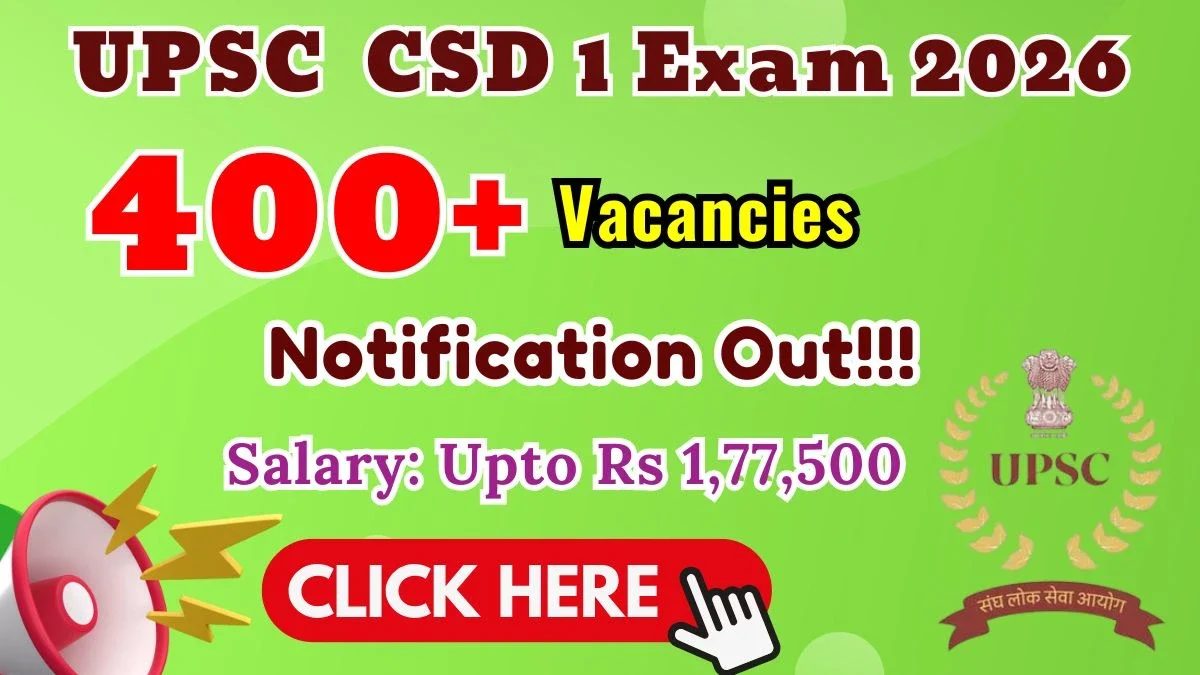 UPSC CDS 1 Exam Notification 2026