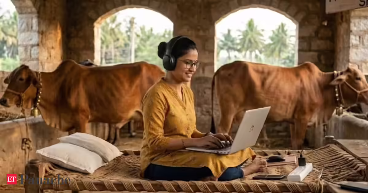 ‘Today’s office is the cows place’: Corporate woman's hilarious work-from-home struggle sparks reactions online